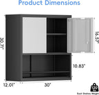 Garage Locking Cabinet 13” H Storage Wall Mounted