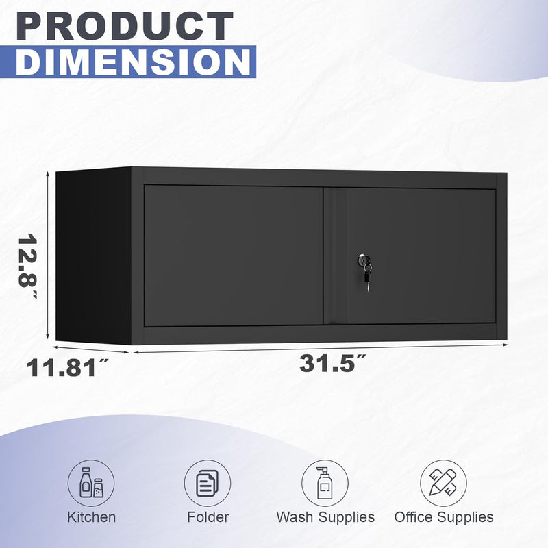 Garage Locking Cabinet 13” H Storage Wall Mounted