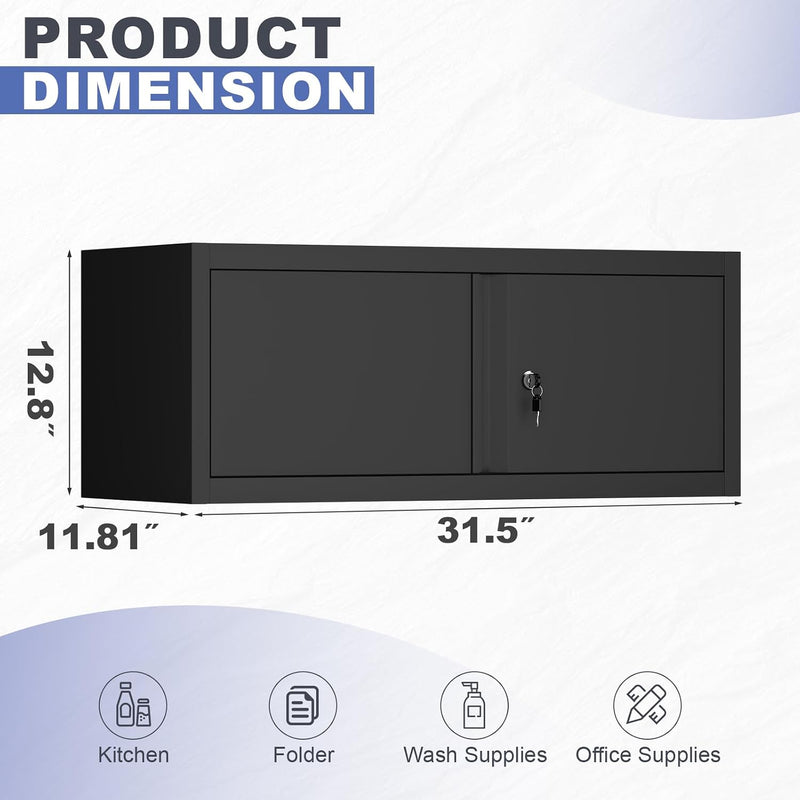 Garage Locking Cabinet 13” H Storage Wall Mounted