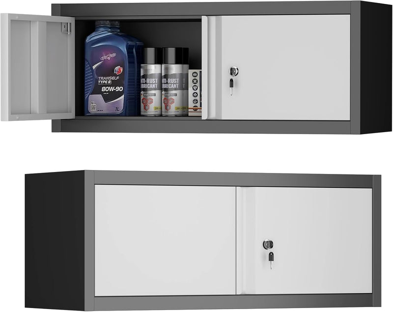 Garage Locking Cabinet 13” H Storage Wall Mounted