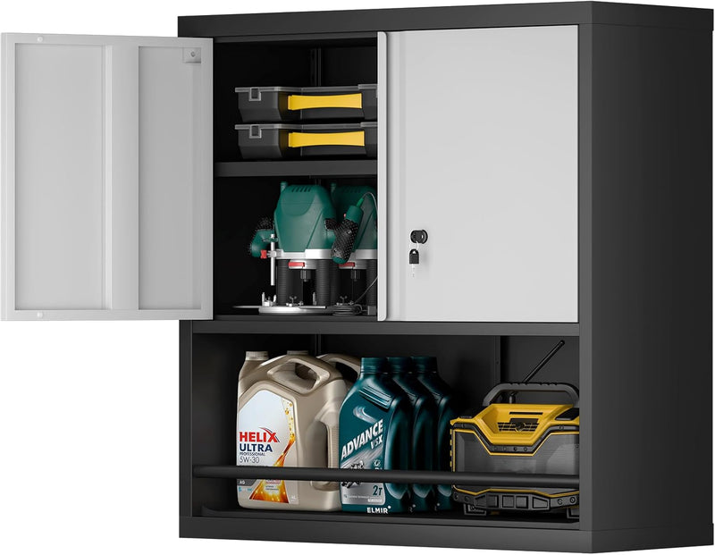 Garage Locking Cabinet 13” H Storage Wall Mounted