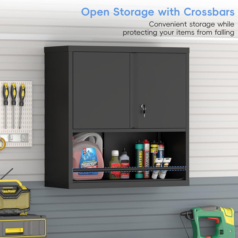 Garage Locking Cabinet 13” H Storage Wall Mounted