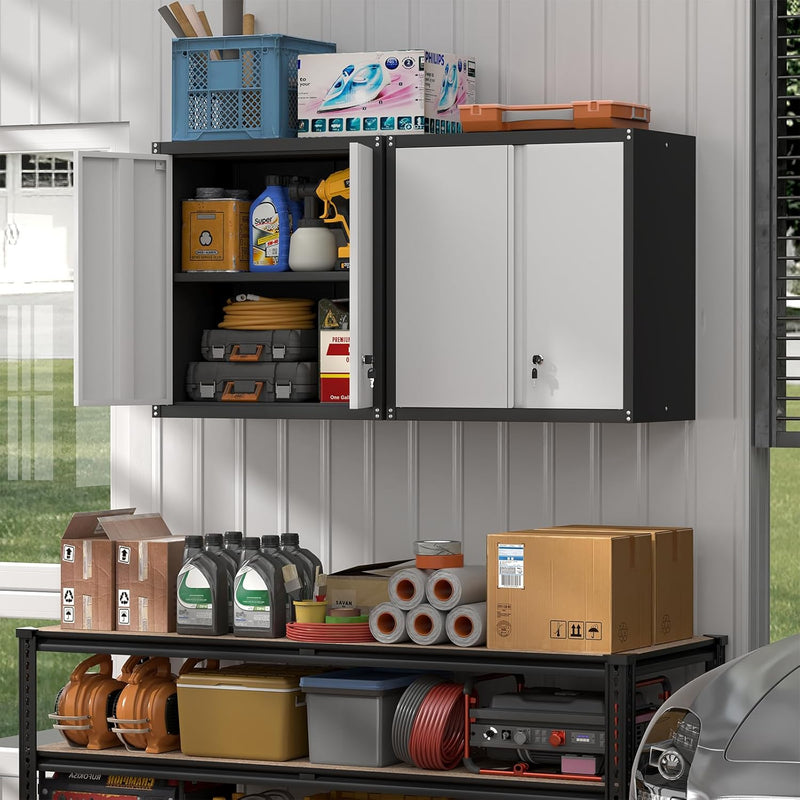 Garage Locking Cabinet 13” H Storage Wall Mounted