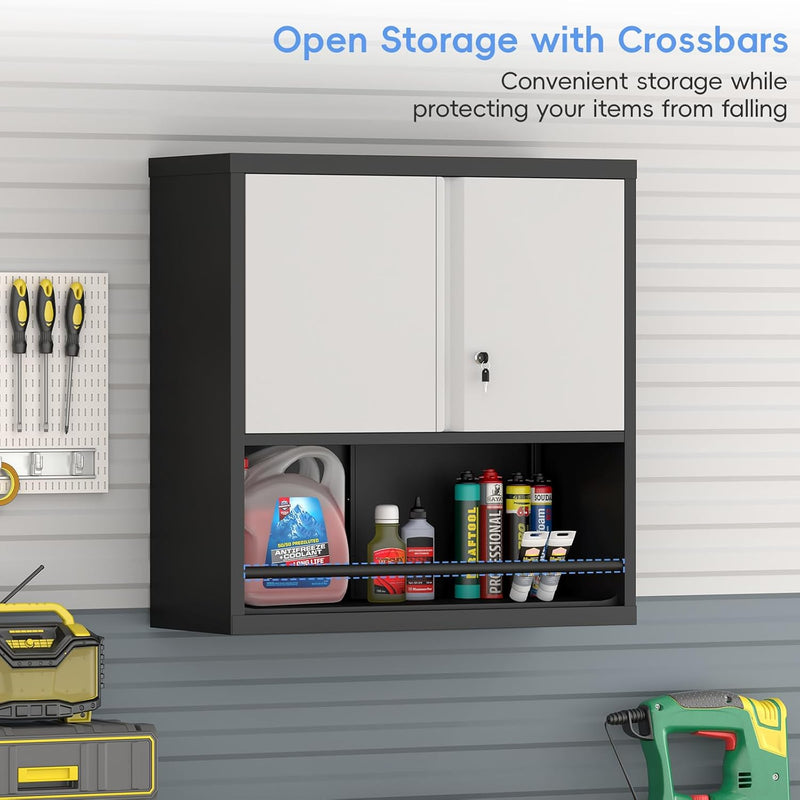 Garage Locking Cabinet 13” H Storage Wall Mounted