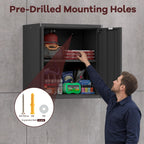 Garage Locking Cabinet 13” H Storage Wall Mounted