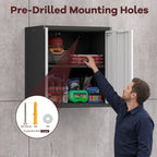 Garage Locking Cabinet 13” H Storage Wall Mounted