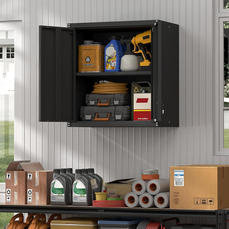 Garage Locking Cabinet 13” H Storage Wall Mounted
