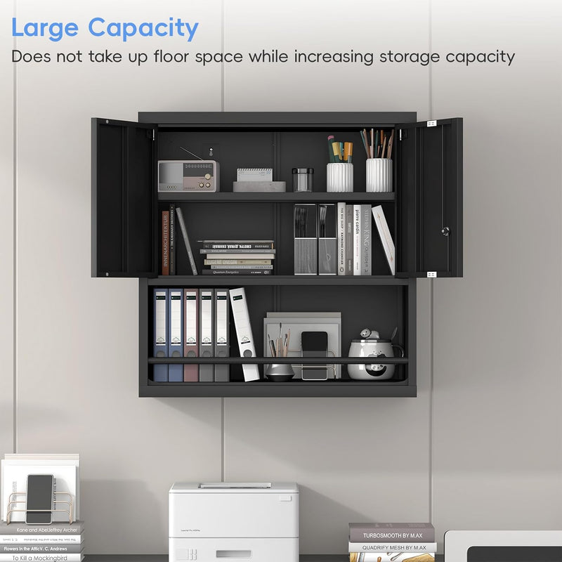 Garage Locking Cabinet 13” H Storage Wall Mounted