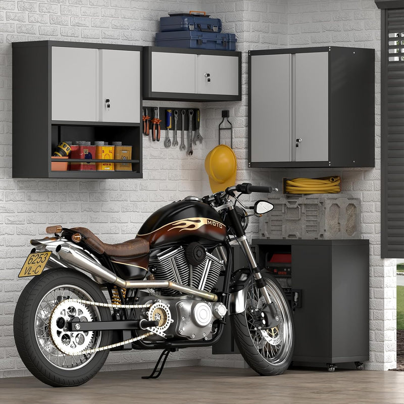 Garage Locking Cabinet 13” H Storage Wall Mounted