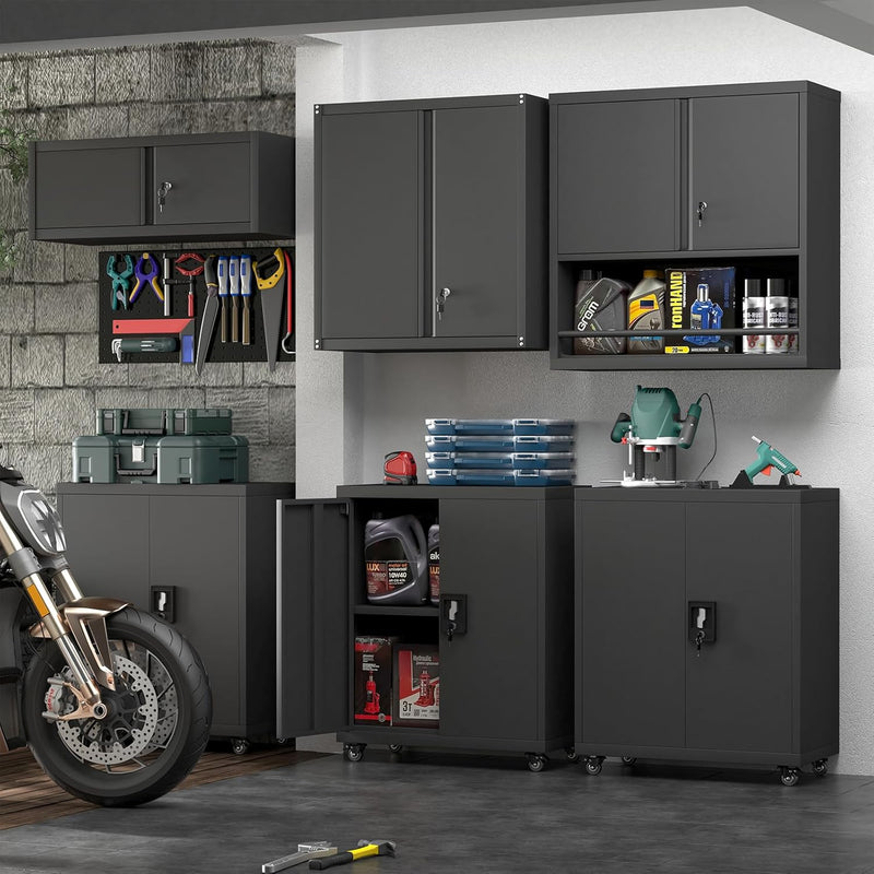 Garage Locking Cabinet 13” H Storage Wall Mounted
