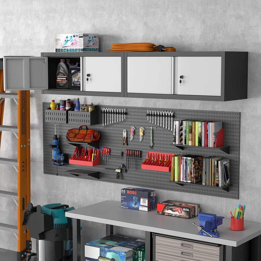 Metal Garage Storage Cabinet Locking Wall Mounted 12.8