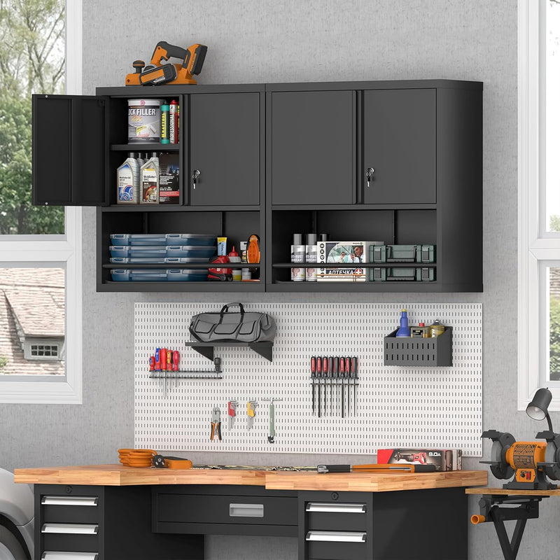 Garage Locking Cabinet 13” H Storage Wall Mounted