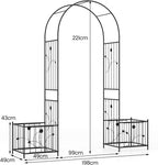 Garden Arch 2.2m Metal Pergola Trellis Arbour Rose