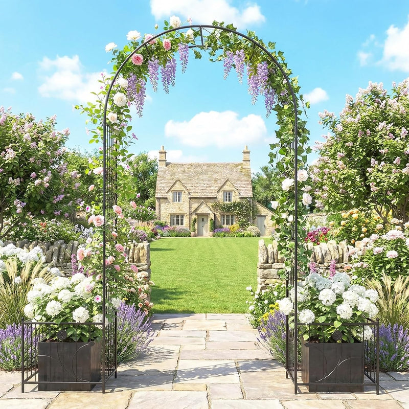 Garden Arch 2.2m Metal Pergola Trellis Arbour Rose