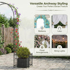 Garden Arch 2.2m Metal Pergola Trellis Arbour Rose