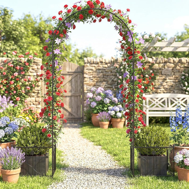 Garden Arch 2.2m Metal Pergola Trellis Arbour Rose