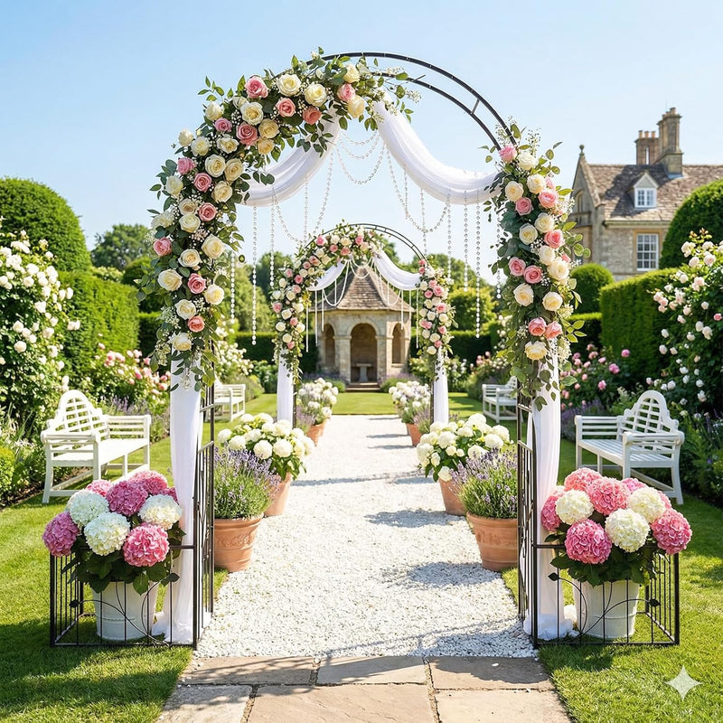 Garden Arch 2.2m Metal Pergola Trellis Arbour Rose