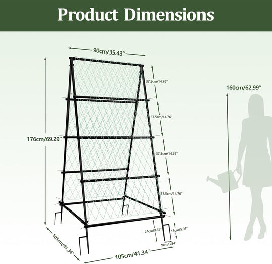 Garden Arch Trellis with Netting for Climbing