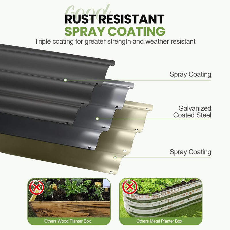 Garden Bed 4-In-1 Adjustable Planter Box Metal (2Pack)