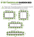 Garden Bed 4-In-1 Adjustable Planter Box Metal (2Pack)