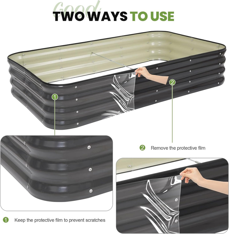 Garden Bed 4-In-1 Adjustable Planter Box Metal (2Pack)