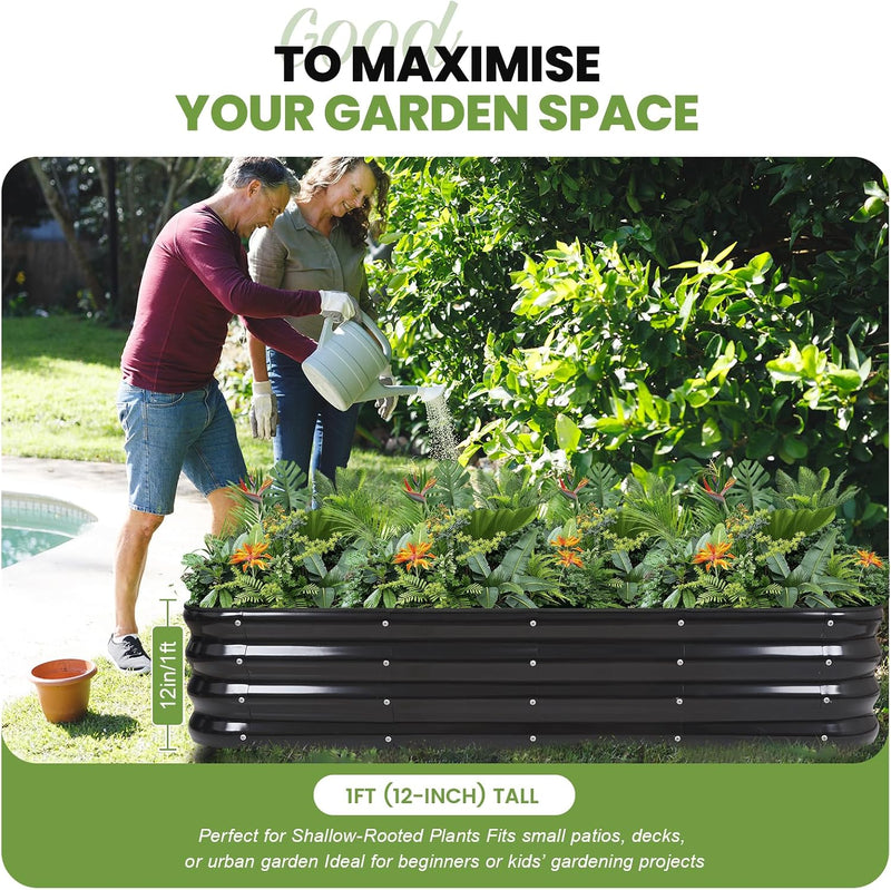 Garden Bed 4-In-1 Adjustable Planter Box Metal (2Pack)