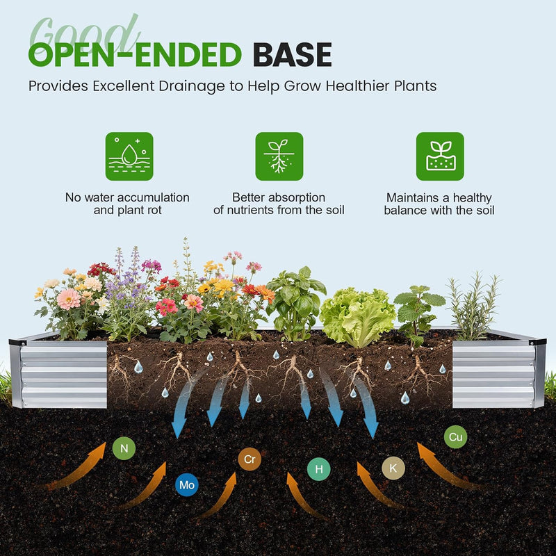 Garden Bed 4-In-1 Adjustable Planter Box Metal (2Pack)