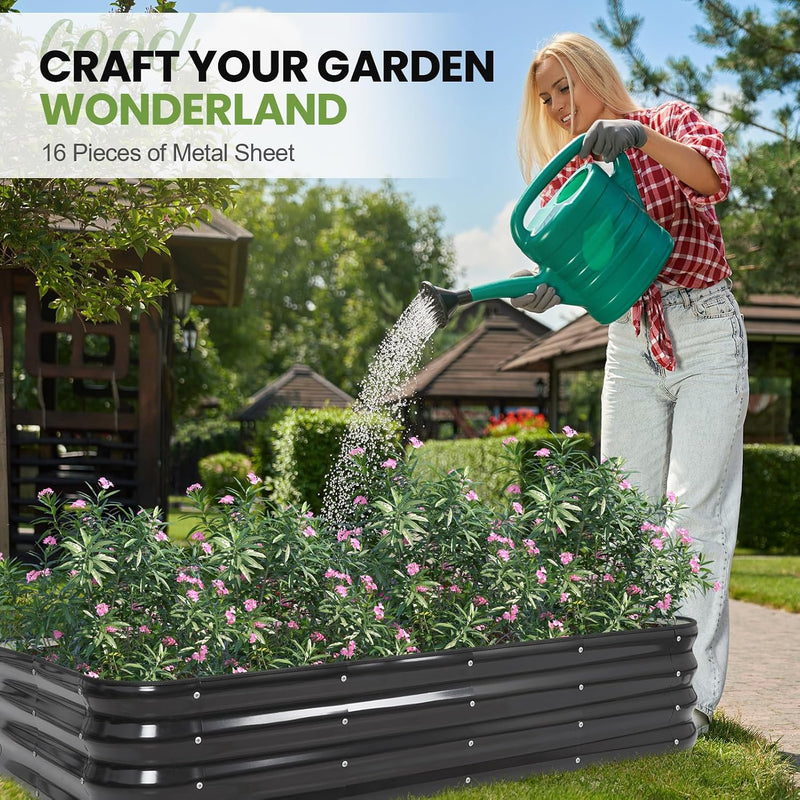Garden Bed 4-In-1 Adjustable Planter Box Metal (2Pack)