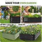 Garden Bed 4-In-1 Adjustable Planter Box Metal (2Pack)