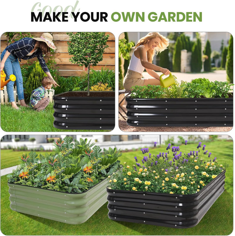 Garden Bed 4-In-1 Adjustable Planter Box Metal (2Pack)