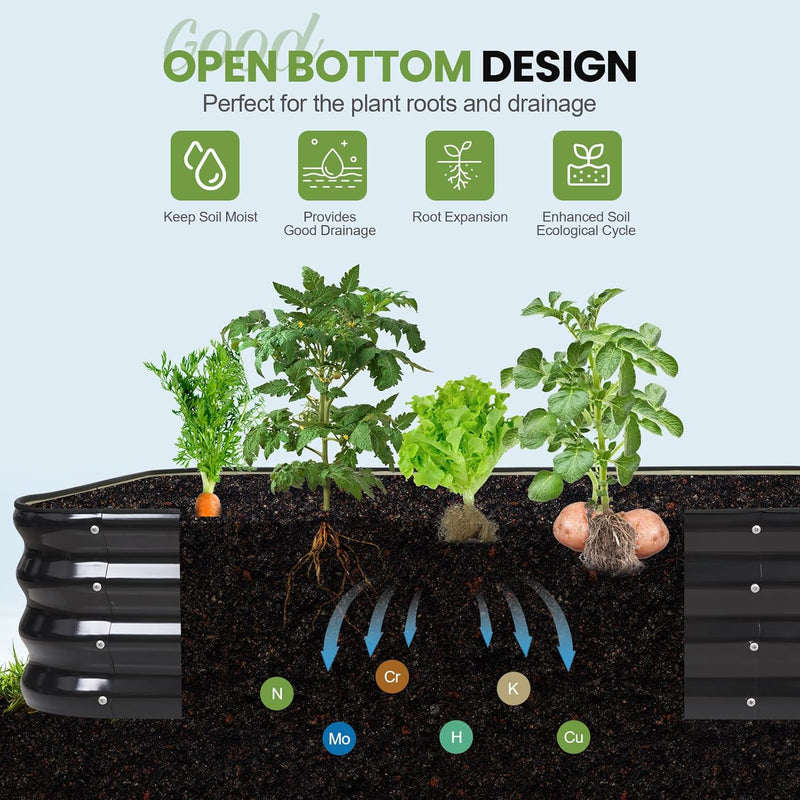 Garden Bed 4-In-1 Adjustable Planter Box Metal (2Pack)