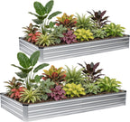 Garden Bed 4-In-1 Adjustable Planter Box Metal (2Pack)