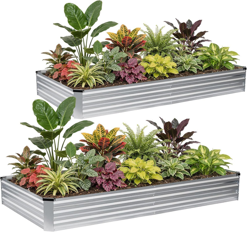 Garden Bed 4-In-1 Adjustable Planter Box Metal (2Pack)