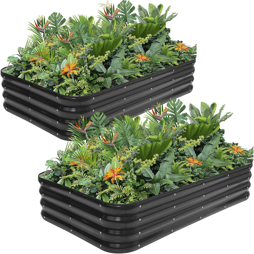 Garden Bed 4-In-1 Adjustable Planter Box Metal (2Pack)