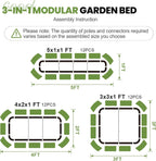 Garden Bed 4x2x1FT Galvanized Steel Planter Boxes (1Pack)