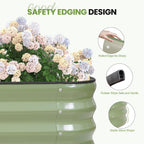 Garden Bed 4x2x1FT Galvanized Steel Planter Boxes (1Pack)
