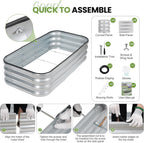 Garden Bed 4x2x1FT Galvanized Steel Planter Boxes (1Pack)