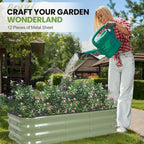 Garden Bed 4x2x1FT Galvanized Steel Planter Boxes (1Pack)