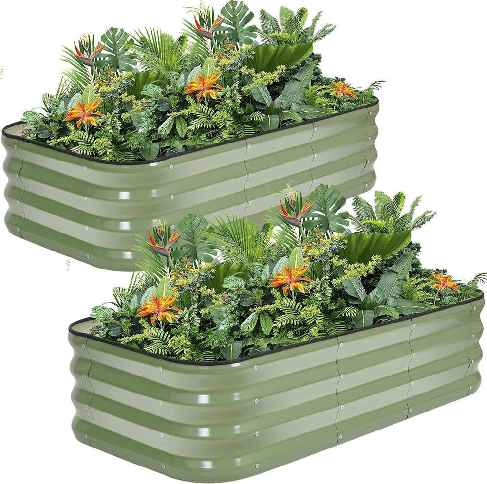 Garden Bed 4x2x1FT Galvanized Steel Planter Boxes (1Pack)