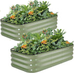 Garden Bed 4x2x1FT Galvanized Steel Planter Boxes (1Pack)