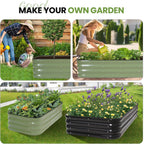 Garden Bed 4x2x1FT Galvanized Steel Planter Boxes (1Pack)
