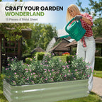 Garden Bed 4x2x1FT Galvanized Steel Planter Boxes (1Pack)