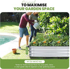 Garden Bed 4x2x1FT Galvanized Steel Planter Boxes (1Pack)