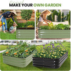 Garden Bed 4x2x1FT Galvanized Steel Planter Boxes (1Pack)
