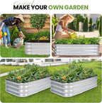 Garden Bed 4x2x1FT Galvanized Steel Planter Boxes (1Pack)