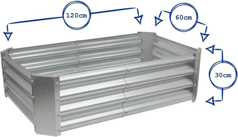 Garden Bed Rectangle Bottomless Galvanised (2 Pack)
