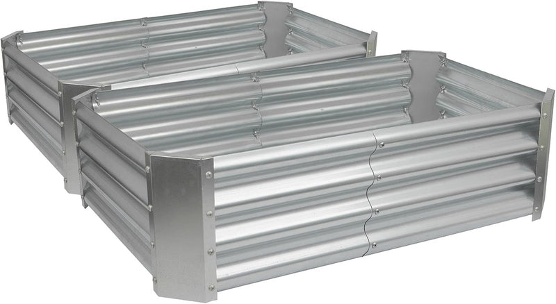 Garden Bed Rectangle Bottomless Galvanised (2 Pack)