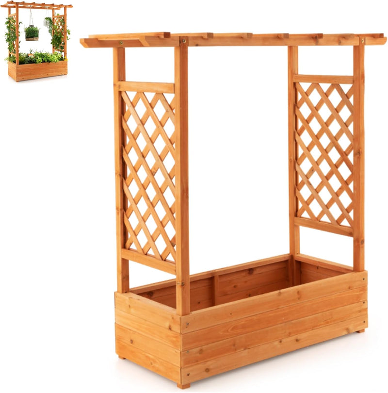 Garden Bed with Arch Trellis