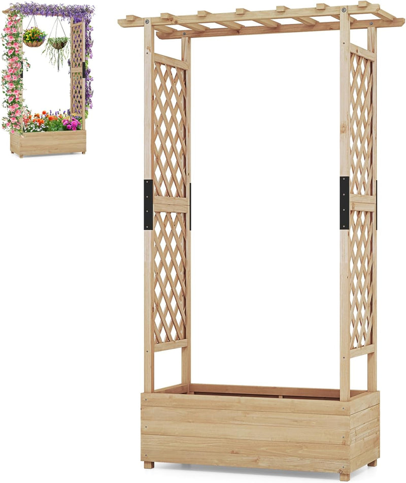Garden Bed with Arch Trellis