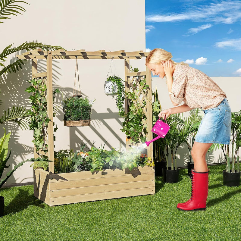 Garden Bed with Arch Trellis